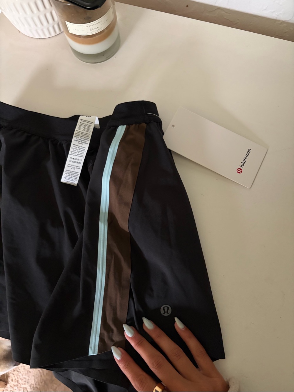 NWT High-Rise Split Short 3" Stripe - Picture 6 of 7